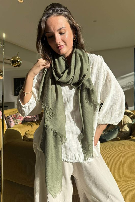 Classic Portobello Scarf Khaki 